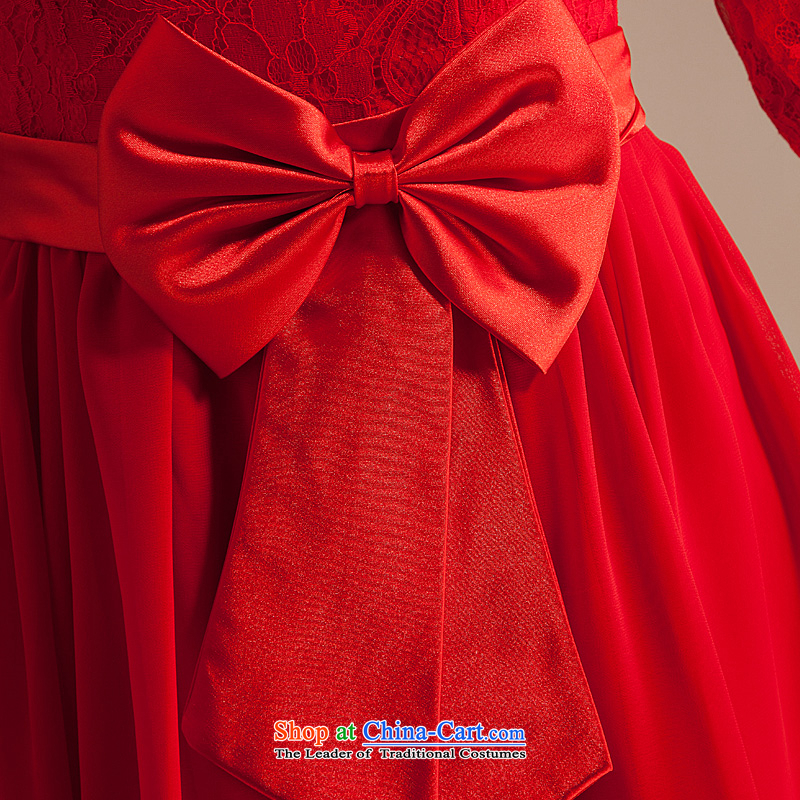 Ho full Chamber Bridesmaid Dress Short, Bow Tie engraving lace marriages bows dress spring 2015 New Red M HO full Chamber , , , shopping on the Internet
