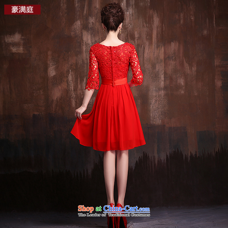 Ho full Chamber Red 7 cuff marriages bows services 1 evening dresses shoulder Sau San lace short, bridal red , L, Ho full Chamber , , , shopping on the Internet