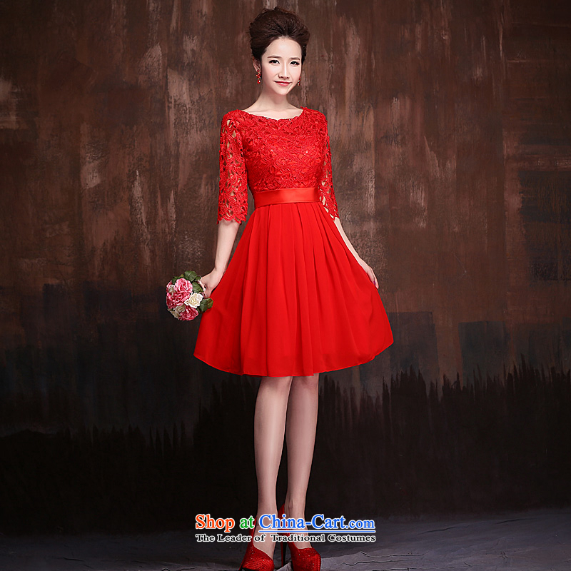 Ho full Chamber Red 7 cuff marriages bows services 1 evening dresses shoulder Sau San lace short, bridal red , L, Ho full Chamber , , , shopping on the Internet