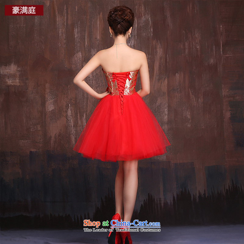 Marriages bows services wedding dresses 2015 new red short, bon bon skirts and chest dress bridesmaid Services Mr Ronald M HO full Chamber red , , , shopping on the Internet
