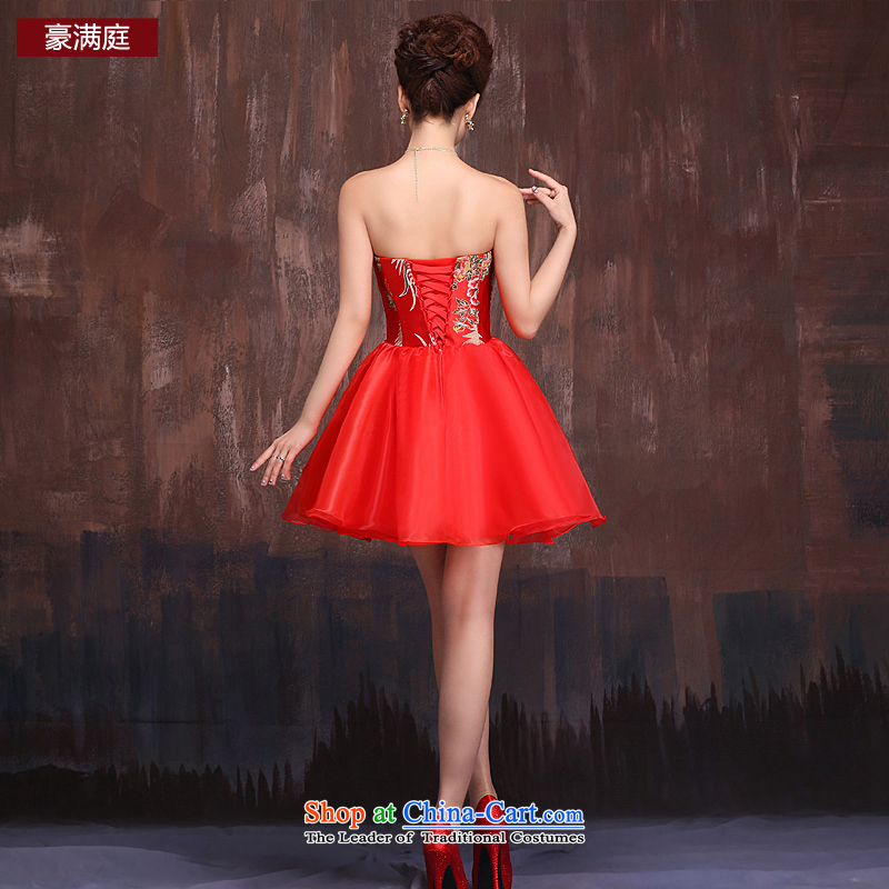 Ho full Chamber marriages bows services during the spring and autumn 2015 New Red Dress cheongsam dress short skirts theme Phoenix Red XL, Ho full Chamber , , , shopping on the Internet