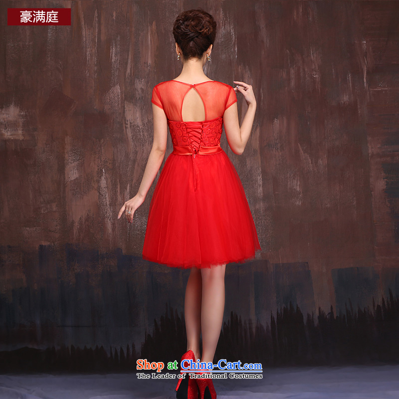 Red short of marriages bows Services 2015 Spring/Summer New Kim embroidered Bong-engraving shoulders qipao gown RED M HO full Chamber , , , shopping on the Internet