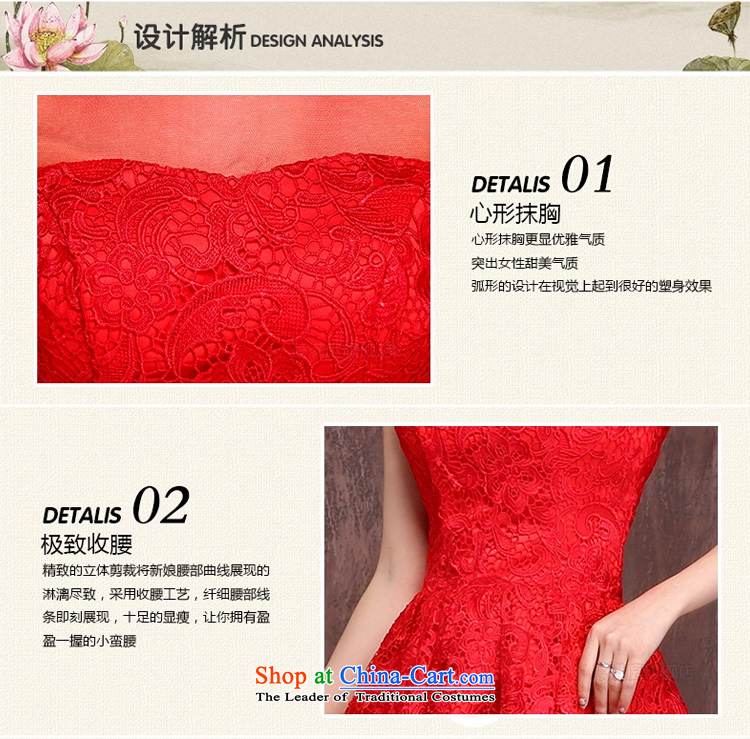 Red short of marriages bows services wedding dresses 2015 Spring/Summer new lace cheongsam dress red flowers L picture, prices, brand platters! The elections are supplied in the national character of distribution, so action, buy now enjoy more preferential! As soon as possible.