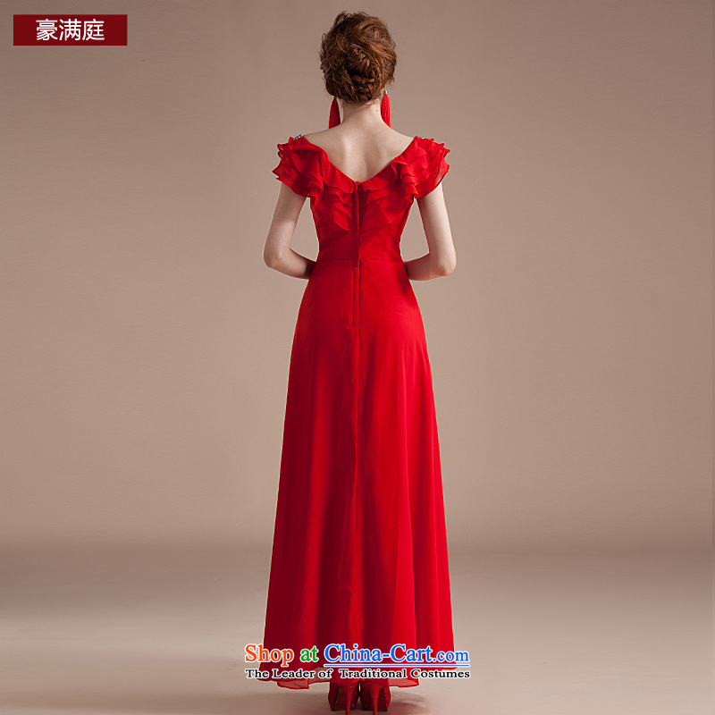 Ho Man new chamber spring and fall 2015 Korean billowy flounces larger female Red Snow woven dresses long gown red XL, Kennedy annual full Chamber , , , shopping on the Internet