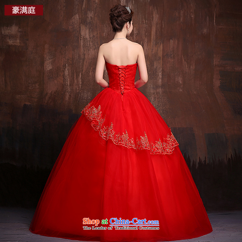Wedding dresses 2015 new stylish wedding to align the bride flash drill lace straps princess bon bon skirt red red XL, Ho full Chamber , , , shopping on the Internet