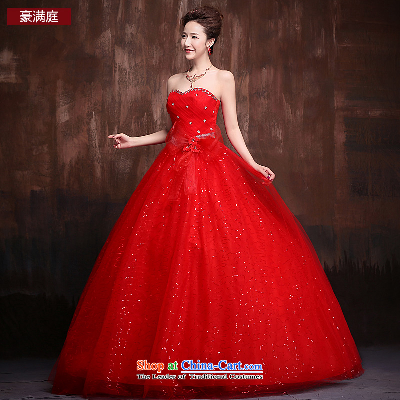 Ho full Chamber wedding dresses 2015 new alignment with Chest Flower Video Super Star thin stylish wedding red tie RED M HO full Chamber , , , shopping on the Internet