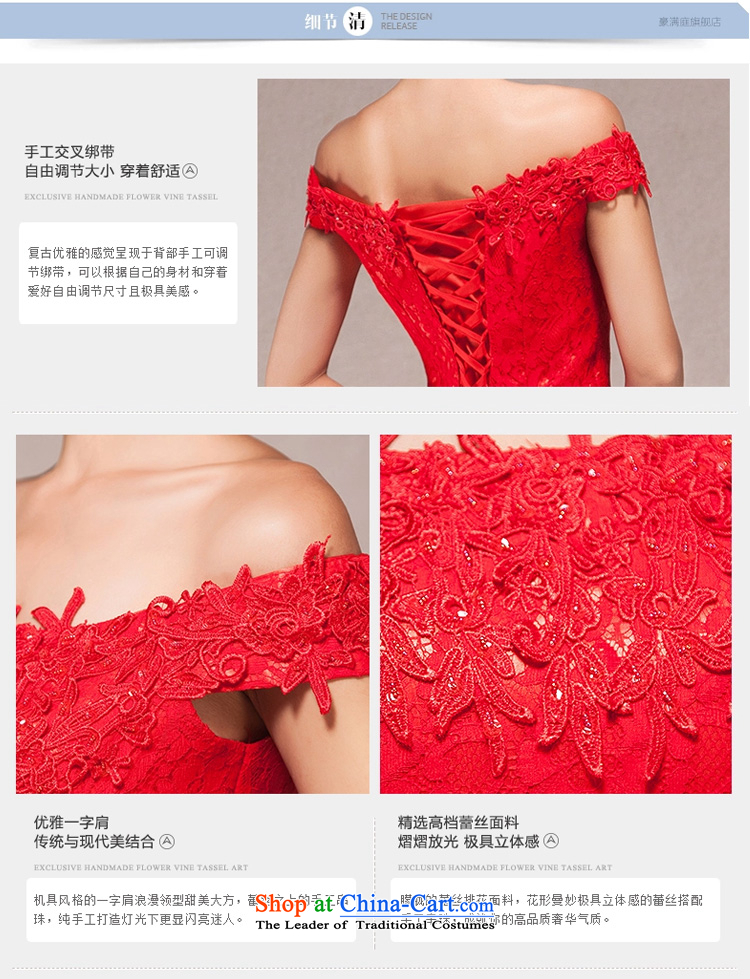 One word bows bride shoulder length of wedding dress new spring 2015 Korean modern red dress skirt red S picture, prices, brand platters! The elections are supplied in the national character of distribution, so action, buy now enjoy more preferential! As soon as possible.