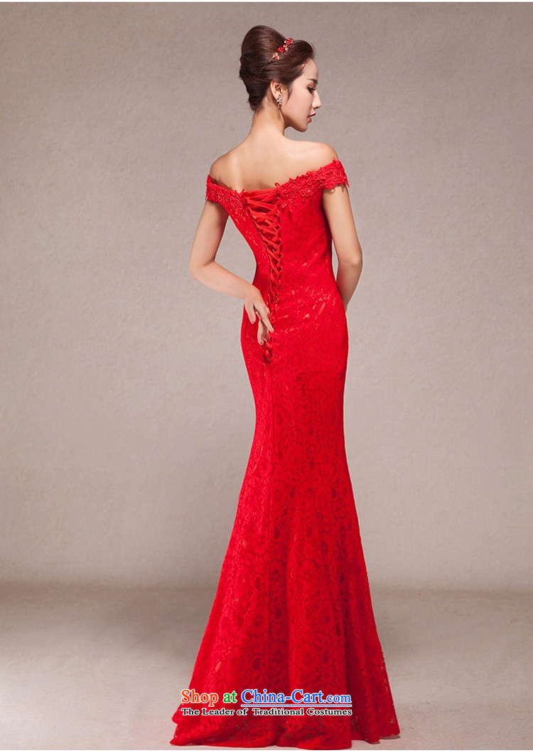 One word bows bride shoulder length of wedding dress new spring 2015 Korean modern red dress skirt red S picture, prices, brand platters! The elections are supplied in the national character of distribution, so action, buy now enjoy more preferential! As soon as possible.