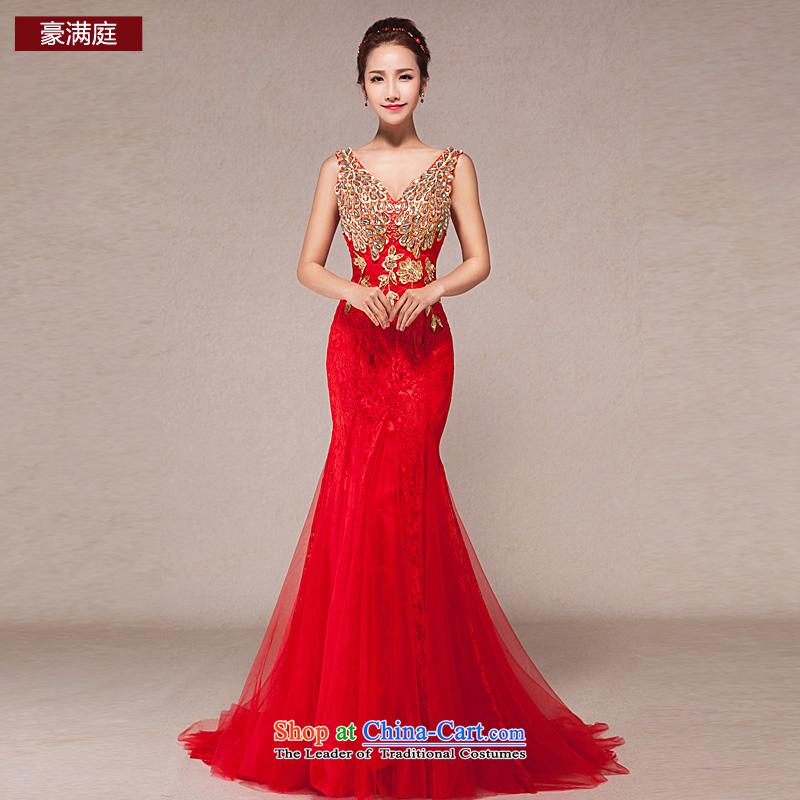 Evening dress new bows services 2015 annual spring dress shoulders Sau San crowsfoot marriages long gown tail XL, Ho full Chamber , , , shopping on the Internet