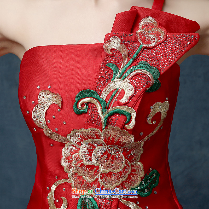 According to Lin Sha 2015 new shoulder embroidery dress China wind crowsfoot bows services will preside over the high-end toasting champagne evening dress uniform China wind speech are, in accordance with the Code Red Lin Sha , , , shopping on the Internet