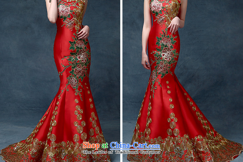 According to Lin Sha 2015 new upscale crowsfoot evening dresses red tail qipao married women serving Chinese will drink tail) are code red picture, prices, brand platters! The elections are supplied in the national character of distribution, so action, buy now enjoy more preferential! As soon as possible.