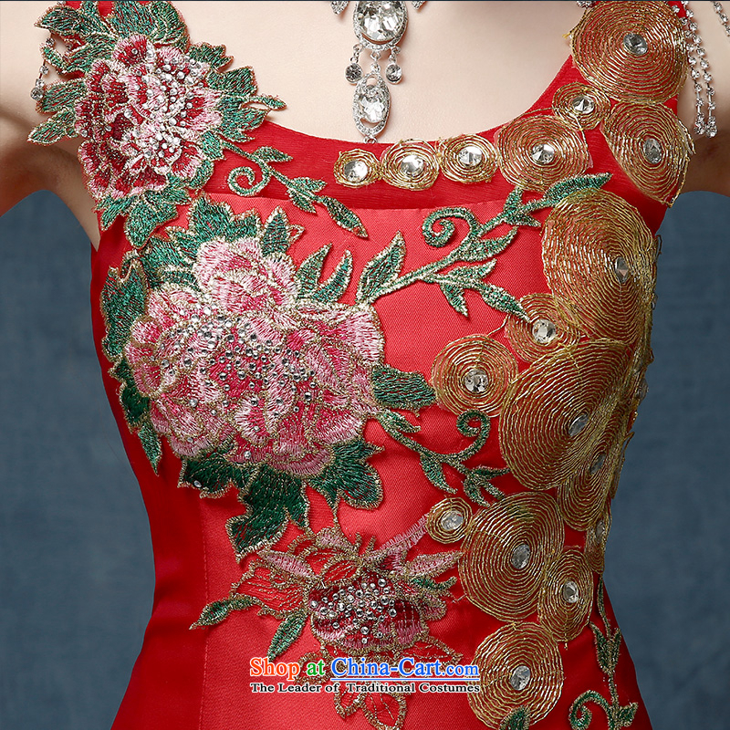 According to Lin Sha 2015 new upscale crowsfoot evening dresses red tail qipao married women serving Chinese will drink tail) are, in accordance with the Code Red Lin Sha , , , shopping on the Internet