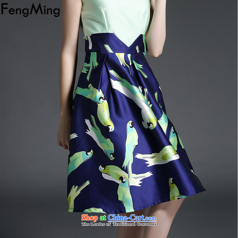 Hsbc Holdings Plc 2015 Summer Ming new European site big vest dress female video thin stitching animal dress photo color XL, HSBC Holdings plc (fengming ming) has been pressed shopping on the Internet