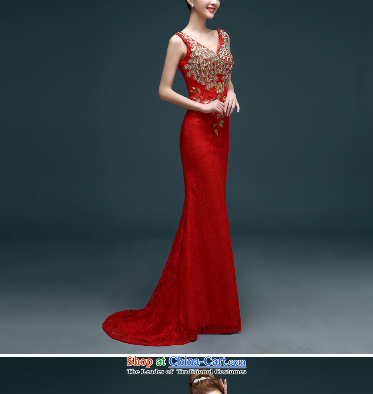The first white into about bows Service Bridal Fashion New Spring 2015) red long crowsfoot wedding dress banquet Sau San evening dress spring red L picture, prices, brand platters! The elections are supplied in the national character of distribution, so action, buy now enjoy more preferential! As soon as possible.