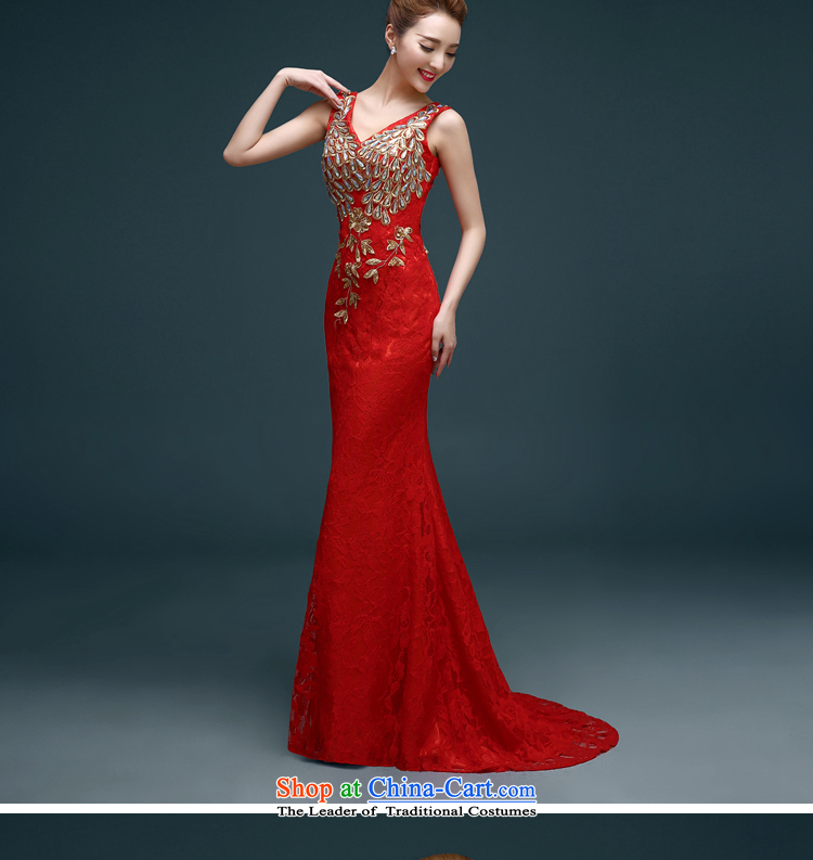 The first white into about bows Service Bridal Fashion New Spring 2015) red long crowsfoot wedding dress banquet Sau San evening dress spring red L picture, prices, brand platters! The elections are supplied in the national character of distribution, so action, buy now enjoy more preferential! As soon as possible.