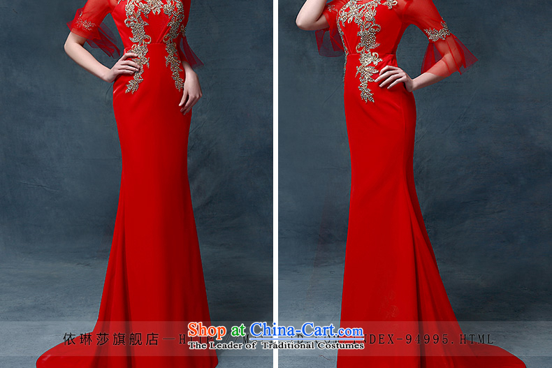 According to Lin Sha wedding dresses crowsfoot retro marriages bows service long-sleeved small trailing banquet evening dresses 2015 New Red S picture, prices, brand platters! The elections are supplied in the national character of distribution, so action, buy now enjoy more preferential! As soon as possible.