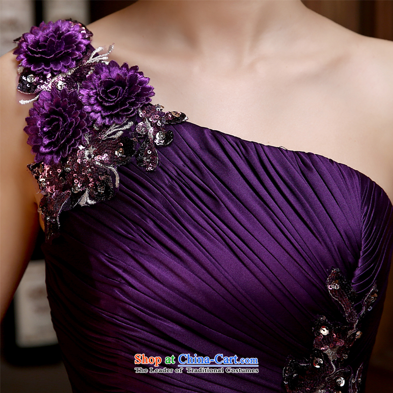 Bridesmaid dress long skirt tie bows Korean wedding dresses emulation silk chiffon purple XL, up to the sound of the Sau San Ni (dayinni) , , , shopping on the Internet