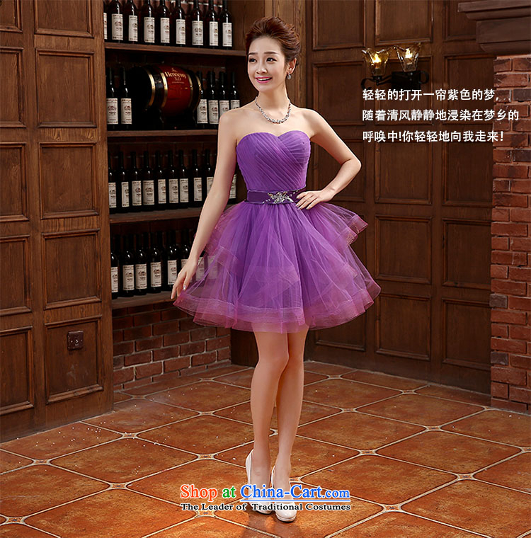  2015 Spring bridesmaid dress new dress short of banquet Korean bridesmaid skirt thin bridesmaid services video purple L picture, prices, brand platters! The elections are supplied in the national character of distribution, so action, buy now enjoy more preferential! As soon as possible.