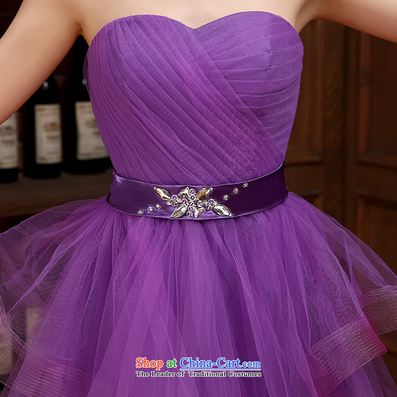  2015 Spring bridesmaid dress new dress short of banquet Korean bridesmaid skirt thin bridesmaid services video purple , L, to sound (dayinni ni) , , , shopping on the Internet