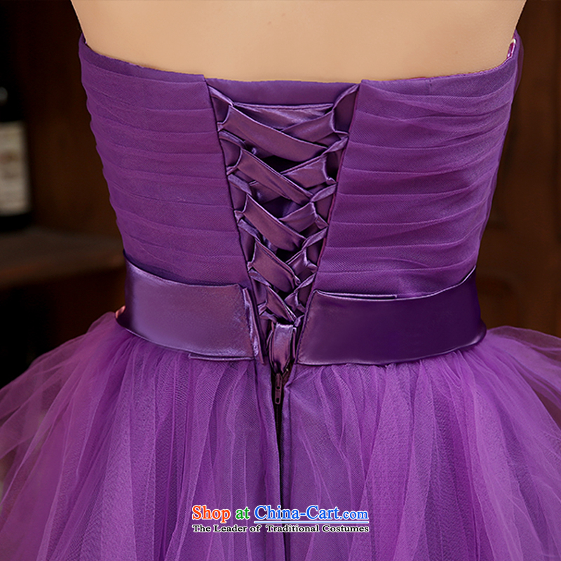  2015 Spring bridesmaid dress new dress short of banquet Korean bridesmaid skirt thin bridesmaid services video purple , L, to sound (dayinni ni) , , , shopping on the Internet