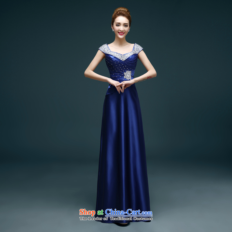 The first white into about2015 Spring marriages bows service long large graphics thin dress summer women under the auspices of blue blueXXL Banquet