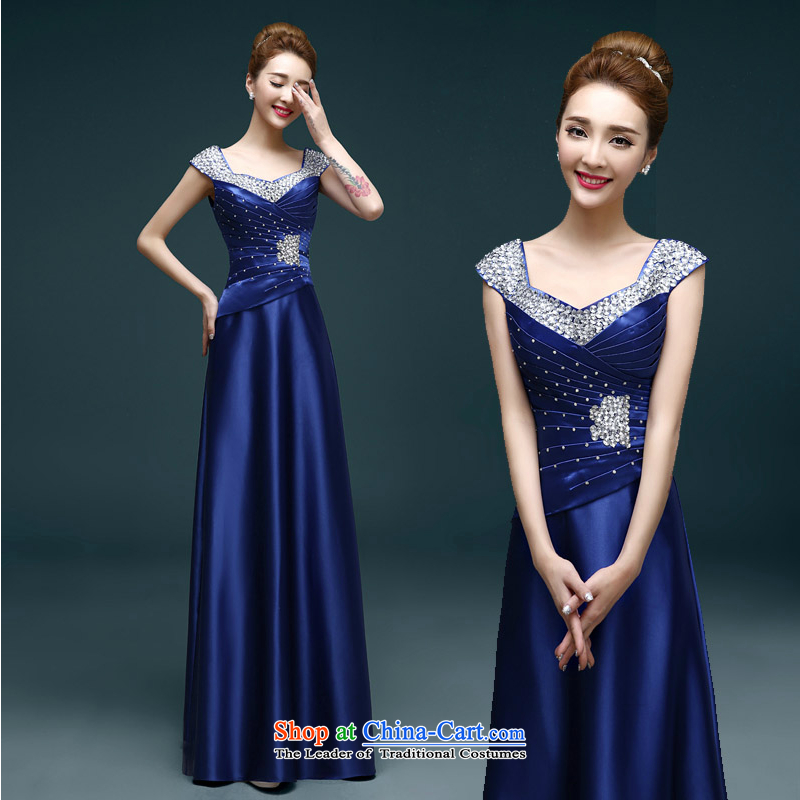 The first white into about 2015 Spring marriages bows service long large graphics thin dress summer women under the auspices of blue blue XXL, banquet white first into about shopping on the Internet has been pressed.