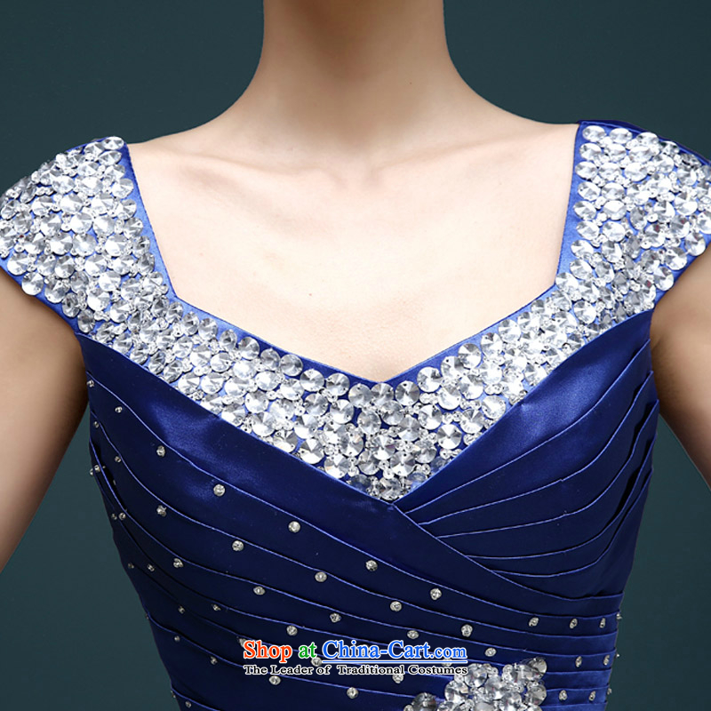 The first white into about 2015 Spring marriages bows service long large graphics thin dress summer women under the auspices of blue blue XXL, banquet white first into about shopping on the Internet has been pressed.