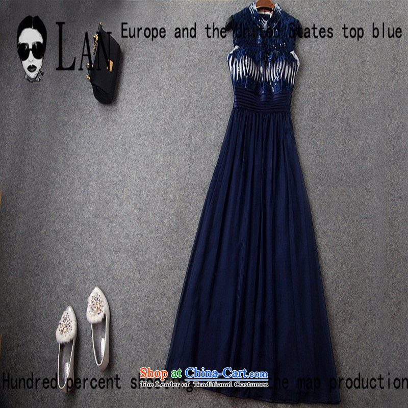 According to the EIA *2015 rain blue spring and summer new western style Heavy Industry positioning on chip Sau San long embroidery of dress dresses T2885 large red 4, in accordance with the EIA rain blue , , , shopping on the Internet
