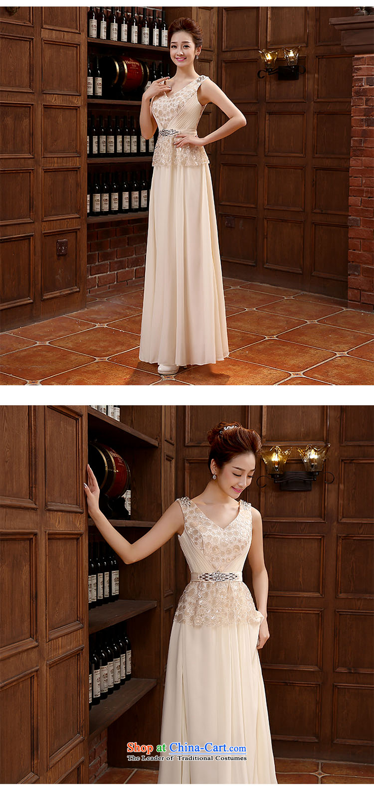 The shoulders, V-Neck long evening dresses bridesmaid Annual Meeting 2015 new evening dresses bride bows to champagne color L picture, prices, brand platters! The elections are supplied in the national character of distribution, so action, buy now enjoy more preferential! As soon as possible.
