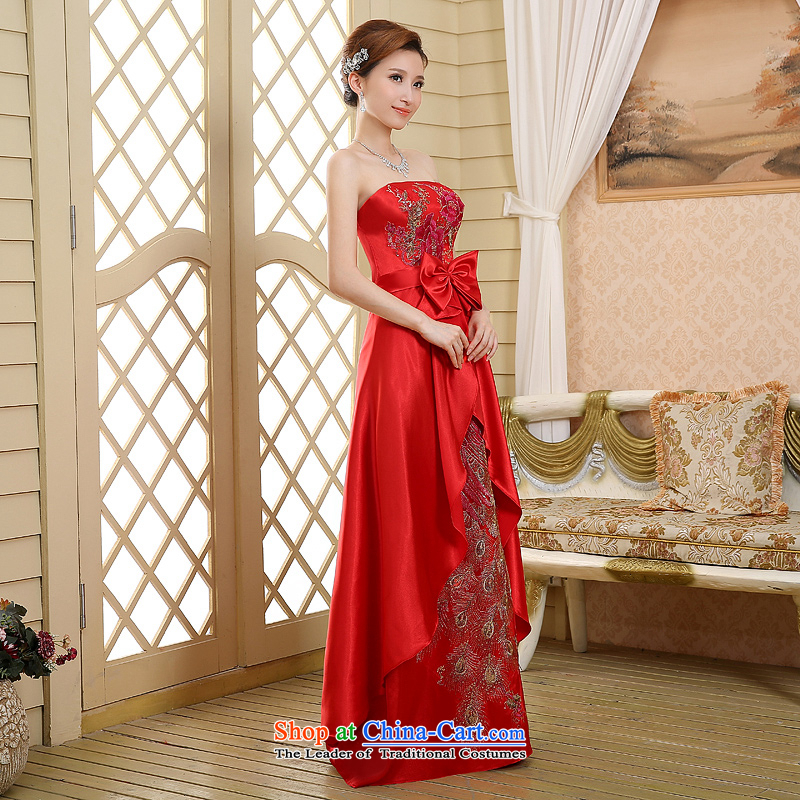 Wipe the chest pregnant women brides red bows to the new spring, 2015 evening dresses long marriage large red S to Sau San female tone dayinni stephanie () , , , shopping on the Internet