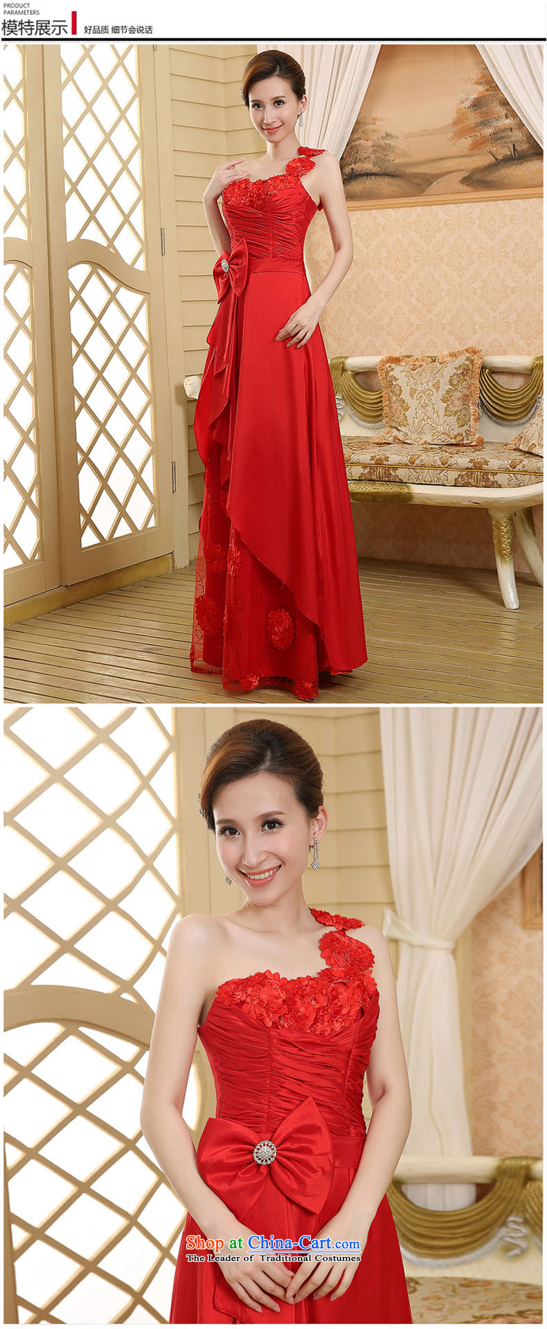2015 wedding dresses new bride wedding dress uniform evening drink red single shoulder length) Red XXL picture, prices, brand platters! The elections are supplied in the national character of distribution, so action, buy now enjoy more preferential! As soon as possible.