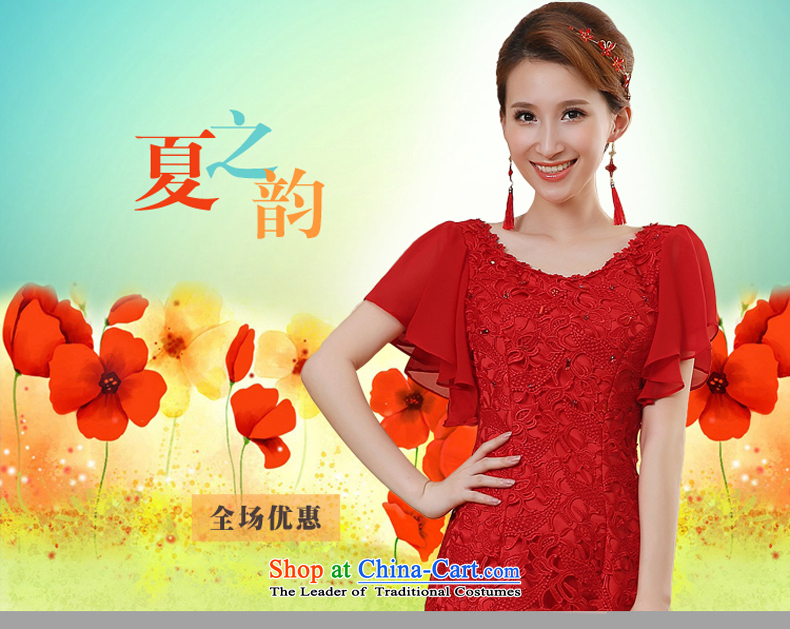 The bride wedding dress bows services spring and summer skirts qipao new 2015 red lace Sau San retro style red M picture, prices, brand platters! The elections are supplied in the national character of distribution, so action, buy now enjoy more preferential! As soon as possible.