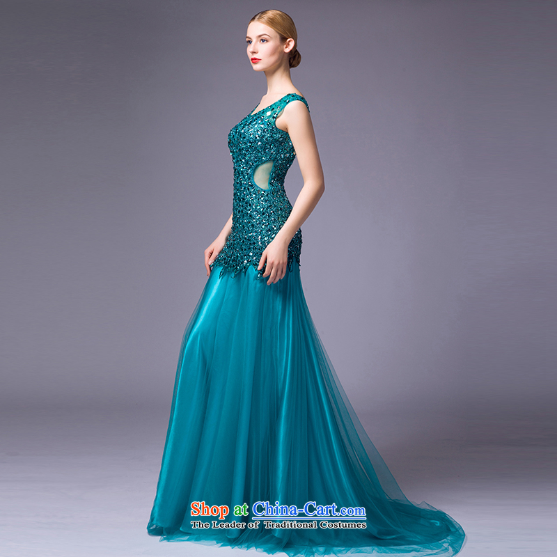 There is a gradually 2015 new Tsing wedding dresses marriages bows services evening dress will preside over the shoulders crowsfoot lake serving blue tailored, is set , , , shopping on the Internet