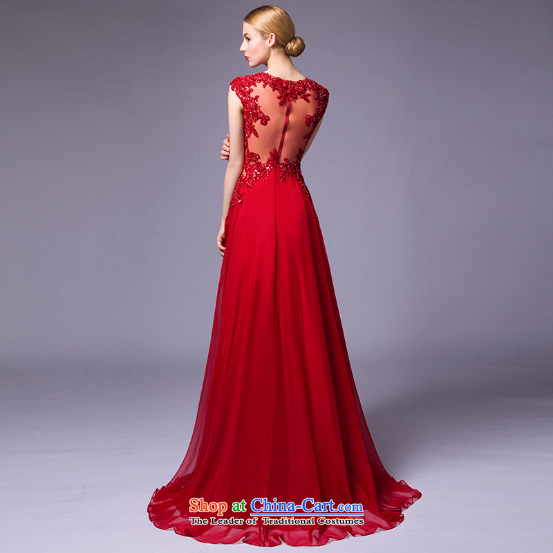 There is located on see pity marriages bows service banquet dinner dress will preside over the shoulders, round-neck collar V-Neck red tailored, is set , , , shopping on the Internet