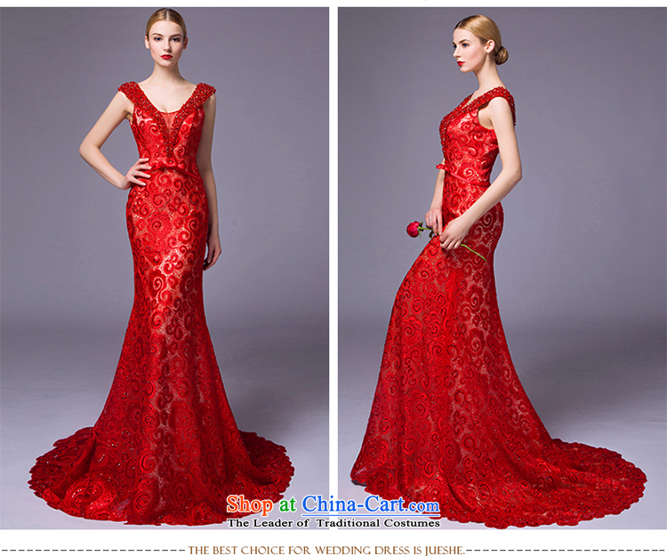 The hook is by no means new 2015 kiss bows service banquet dinner dress will preside over the shoulders, serving embroidery crowsfoot V-Neck red tailored picture, prices, brand platters! The elections are supplied in the national character of distribution, so action, buy now enjoy more preferential! As soon as possible.