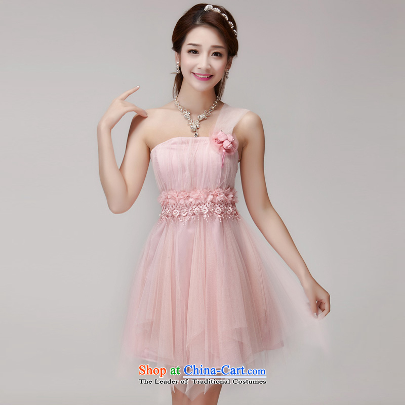 4 two more bridesmaid mission in 2015 Yi dress banquet dinner dress short skirts, small sister dress1563 4 M, two more pink Yi shopping on the Internet has been pressed.