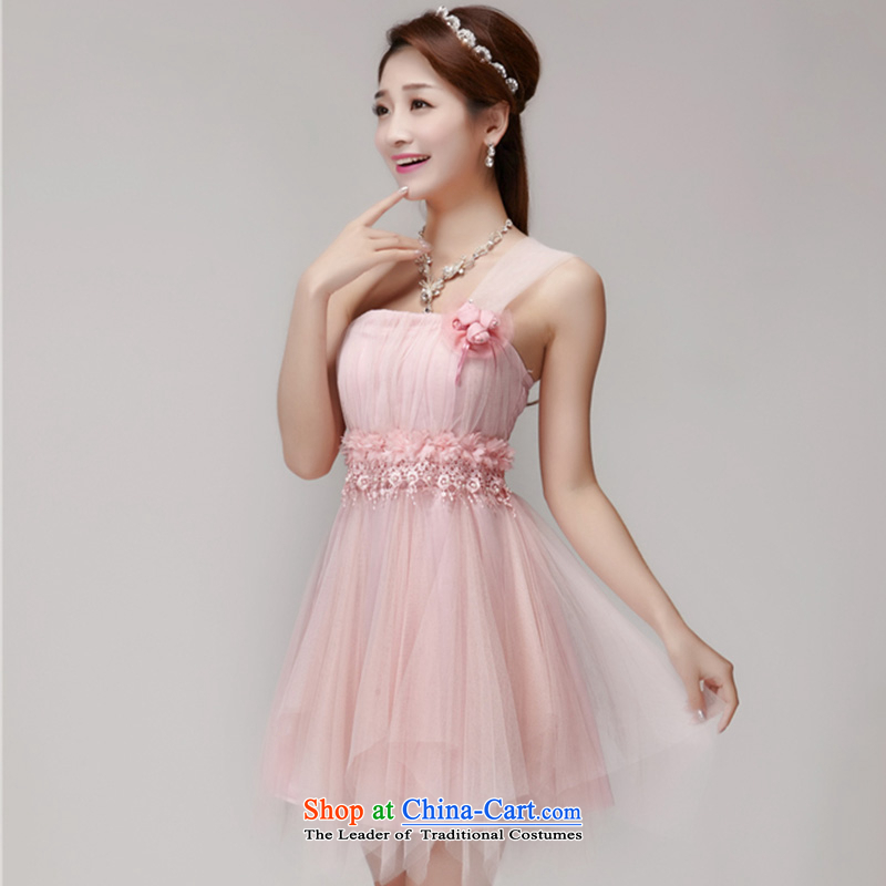 4 two more bridesmaid mission in 2015 Yi dress banquet dinner dress short skirts, small sister dress1563 4 M, two more pink Yi shopping on the Internet has been pressed.
