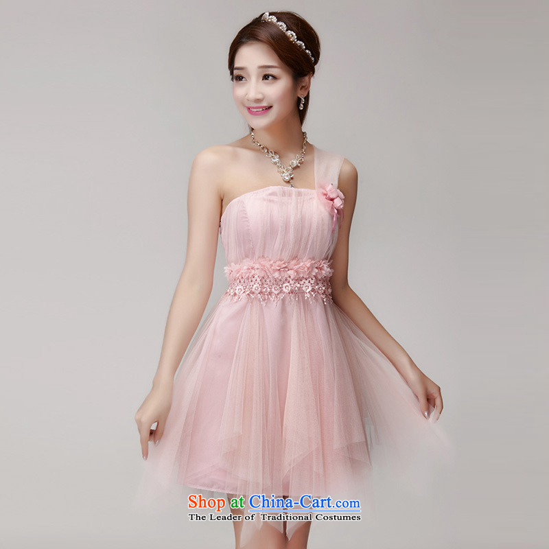 Yuk-W  2015 bridesmaid mission dress evening dress sister skirts banquet short of small dress 2477th pink M-yuk w , , , shopping on the Internet