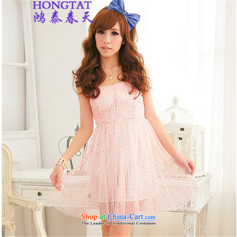 In the spring of  2015 Summer Hong Tai gauze wiping the chest dress dresses 302-8109-24 west are code of pink hong tai spring (hongtaichuntian) , , , shopping on the Internet