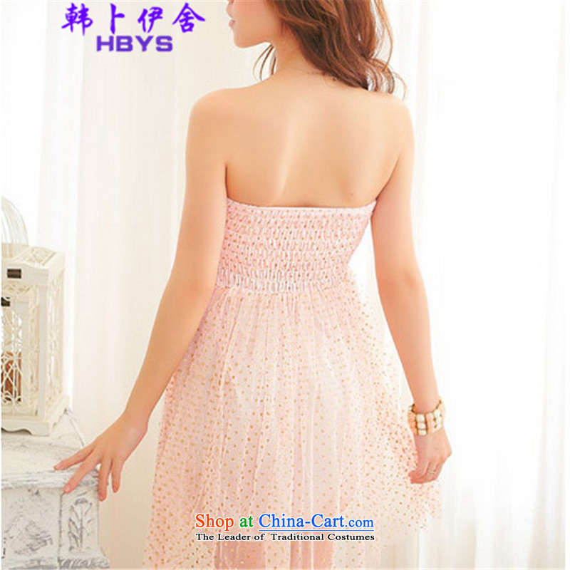 Won Bin Abdullah Esher  2015 Summer gauze wiping the chest dress dresses 302-8109-24 West, Korea will pink Pu (HANBOYISHE ESHER) , , , shopping on the Internet
