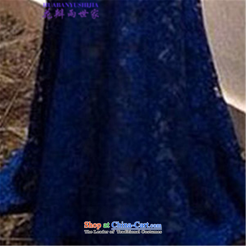 Saga  2015 summer rain petals lace V-neck and sexy style mini skirts Wah 512-B-808-35 blue petals rain saga.... XL, online shopping