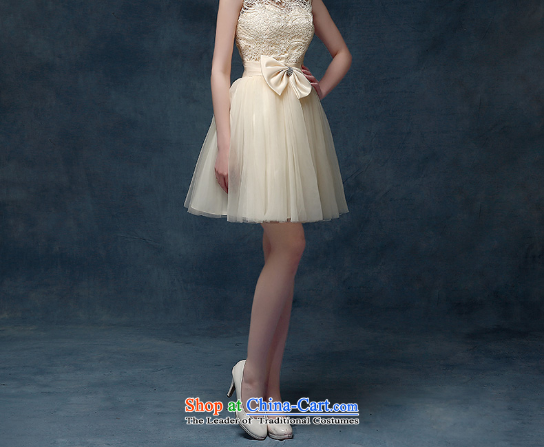 According to Lin Sa 2015 Spring/Summer new champagne color bridesmaid Dress Short) bows Service Bridal shoulders bon bon skirt champagne color XL Photo, prices, brand platters! The elections are supplied in the national character of distribution, so action, buy now enjoy more preferential! As soon as possible.