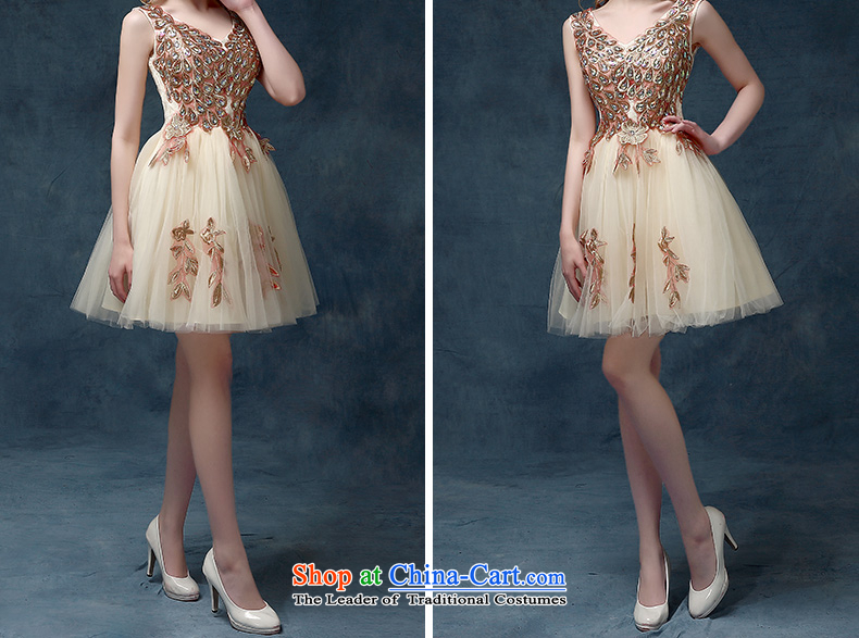 According to Lin Sha 2015 new bride dress stylish bridesmaid serving evening dresses champagne color Korean small dining Dress Short spring, champagne color L picture, prices, brand platters! The elections are supplied in the national character of distribution, so action, buy now enjoy more preferential! As soon as possible.