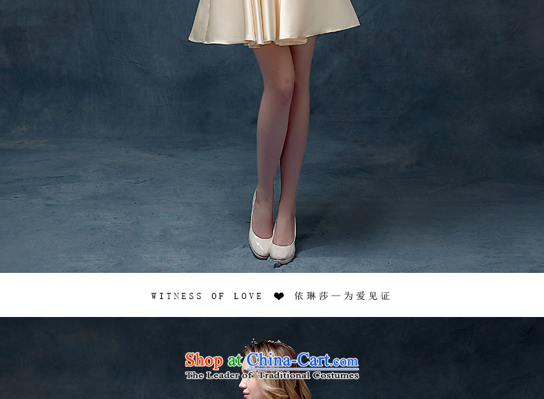 According to Lin Sa 2015 Spring/Summer New Wedding Dress Short-sleeved blouses and dresses bows service classic bridesmaid to Korean champagne color XL Photo, prices, brand platters! The elections are supplied in the national character of distribution, so action, buy now enjoy more preferential! As soon as possible.