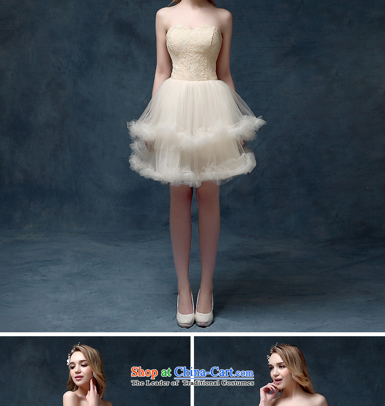 According to Lin Sa 2015 Spring/Summer New Wedding Dress Short-sleeved blouses and dresses bows service classic bridesmaid to Korean champagne color XL Photo, prices, brand platters! The elections are supplied in the national character of distribution, so action, buy now enjoy more preferential! As soon as possible.