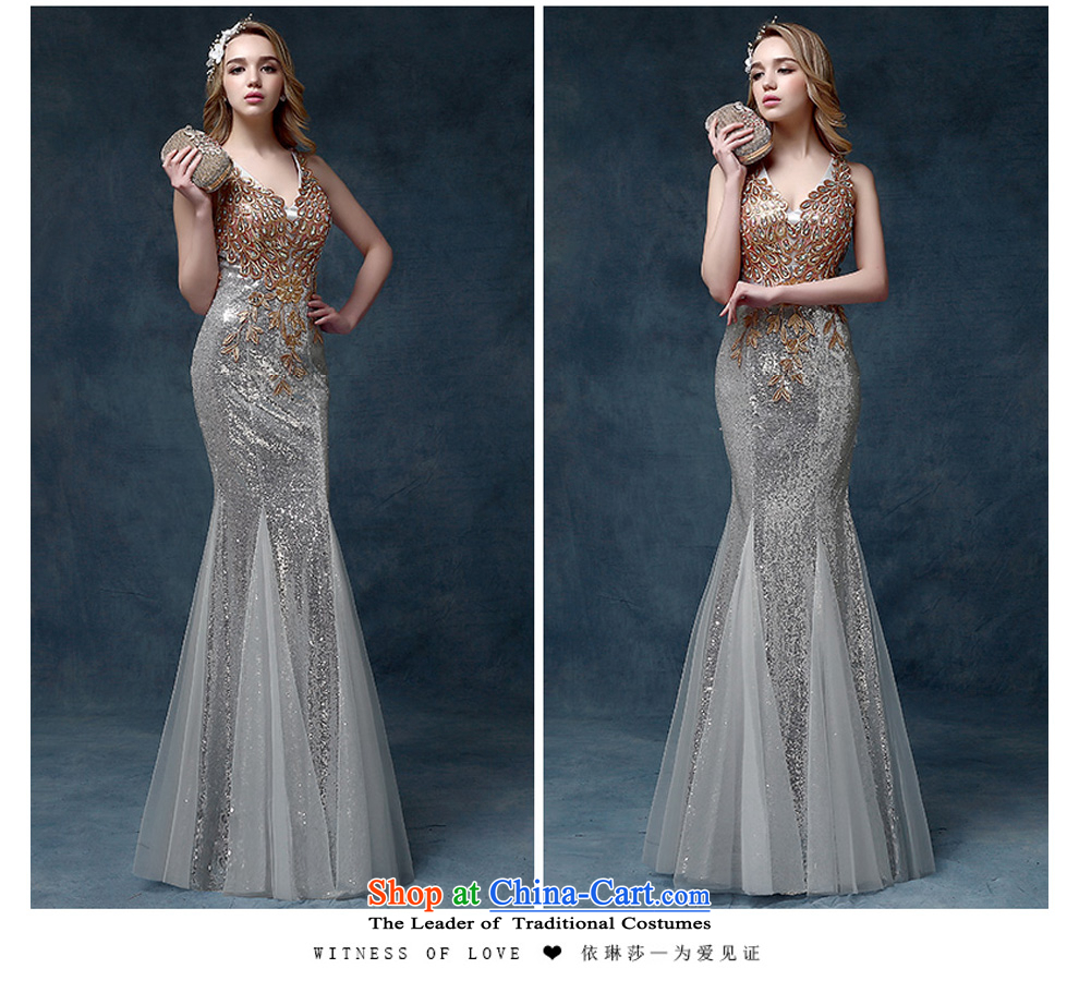 2015 new evening dresses long shoulders Sau San crowsfoot marriages Annual Dinner of the bows services under the auspices of dress silver M picture, prices, brand platters! The elections are supplied in the national character of distribution, so action, buy now enjoy more preferential! As soon as possible.
