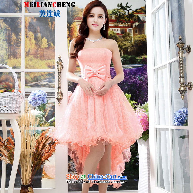 Mei Lin Shing 2015 new women's summer wrapped in the breast of long skirt sleeveless large-dress dresses apricot color M-cheon (BENQIAN This) , , , shopping on the Internet