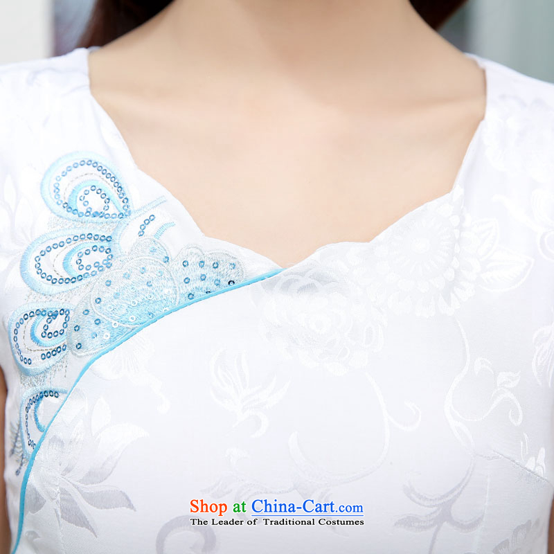 Mei Lin Shing 2015 new cheongsam summer stylish and elegant reminiscent of the daily dress of the Sau San embroidery cheongsam dress color, the thousands of Hester Prynne BENQIAN (shopping on the Internet has been pressed.)