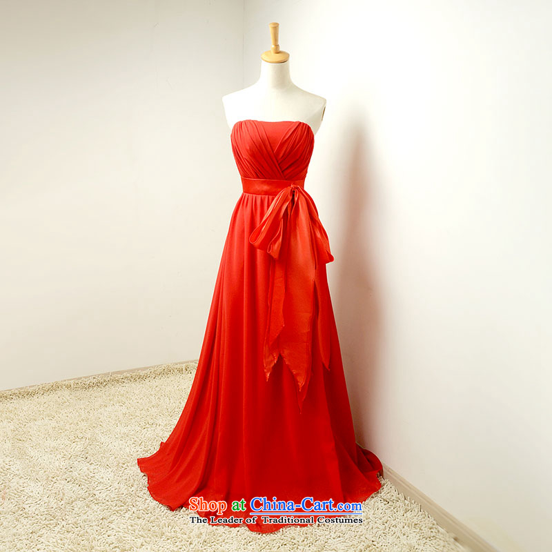 Millennium bride?2015 Spring_Summer new stylish wiping the chest code Foutune of graphics and slender skirt marriages bows dress ASQ603 services red tie_?M_20