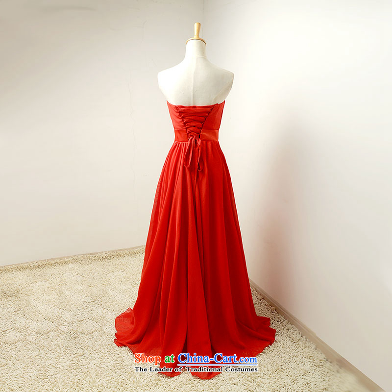Millennium bride 2015 Spring/Summer new stylish wiping the chest code Foutune of graphics and slender skirt marriages bows dress ASQ603 services red tie) Millennium bride.... M/20, shopping on the Internet